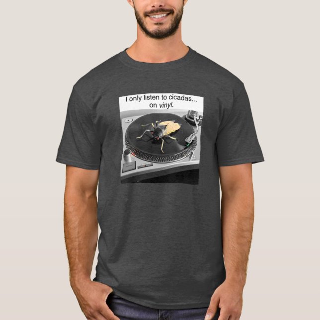 Camiseta Eu só escuto cigarras em vinil (Frente)