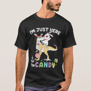 Camiseta Eu só estou aqui para a Páscoa Candy Dinossaur Bun