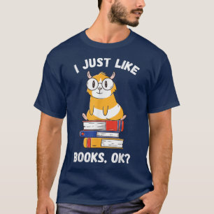 Camiseta Eu Só Gosto De Livros Lendo Rat Guiné Pig Bookworm