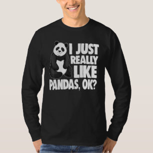 Camiseta Eu Só Gosto De Pandas As Mulheres Bebem Panda Amor