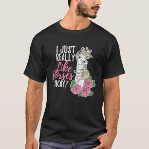 Camiseta Eu Só Gosto Muito de Cavalos Okay Mulheres de Mont