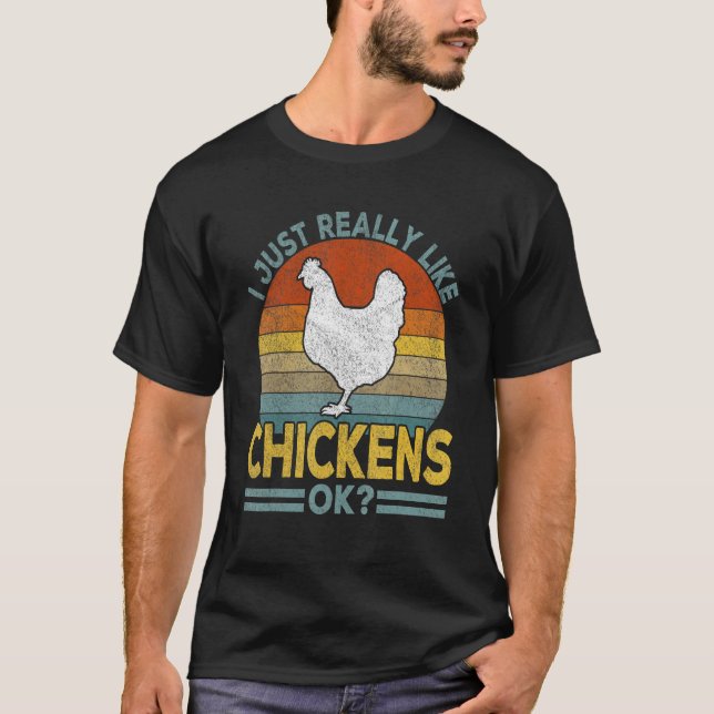 Camiseta Eu Só Gosto Muito de Frango  Frango Retro (Frente)