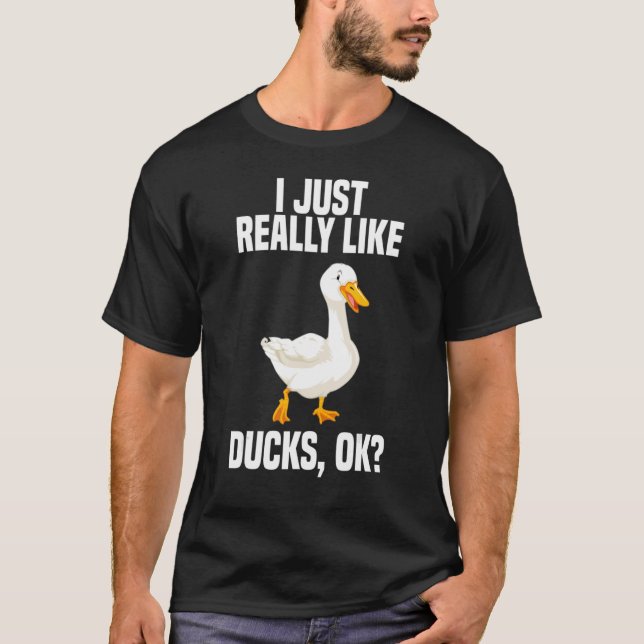 Camiseta Eu Só Gosto Muito De Patos OK 1 (Frente)