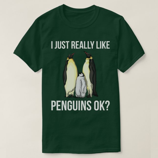 Camiseta Eu Só Gosto Muito de Pinguins Ok? (Frente do Design)