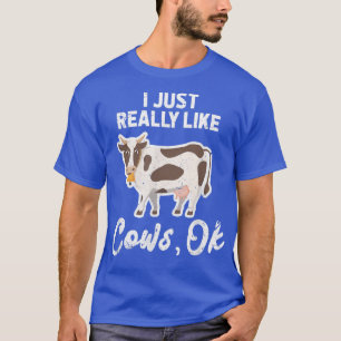 Camiseta Eu Só Gosto Muito De Vacas Ok Vaca Farmadora Sobre