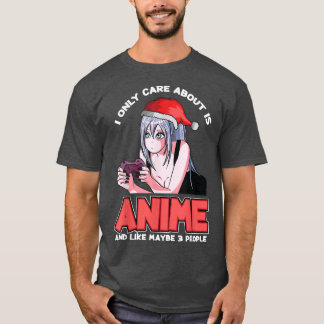 Camiseta Eu Só Me Preocupo Com Anime E Com Três Pessoas De 