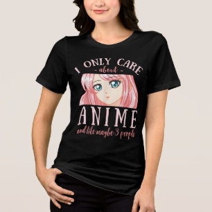 Camiseta Eu Só Me Preocupo Com Animes E Talvez 3 Pessoas