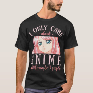 Camiseta Eu Só Me Preocupo Com Animes E Talvez 3 Pessoas