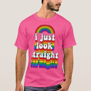 Camiseta Eu Só Pareço Hetero Gay Arco-Íris Engraçado Gay Po