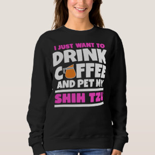 Camiseta Eu Só Quero Beber Café E Pet My Shih Tzu