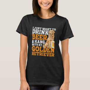 Camiseta Eu Só Quero Beber Cerveja E Aguentar Com Ouro Retr