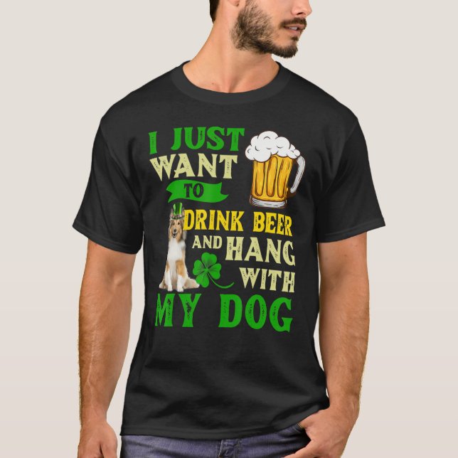 Camiseta Eu Só Quero Beber Cerveja E Ficar Com Meu Shetlan (Frente)