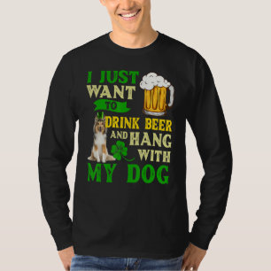 Camiseta Eu Só Quero Beber Cerveja E Ficar Com Meu Shetlan