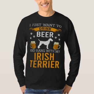Camiseta Eu só quero beber cerveja e ficar com meu terrier