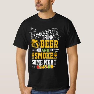 CAMISETA EU SÓ QUERO BEBER CERVEJA E FUMAR ALGUMA CARNE