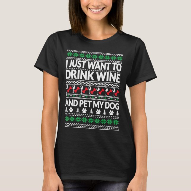 Camiseta Eu Só Quero Beber Vinho E Comer Meu Vinho De Cacho (Frente)