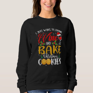 Camiseta Eu Só Quero Beber Vinho E Fazer Biscoitos De Natal