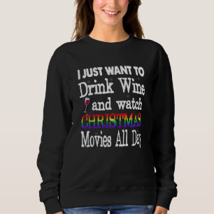 Camiseta Eu Só Quero Beber Vinho E Ver O Movi De Natal