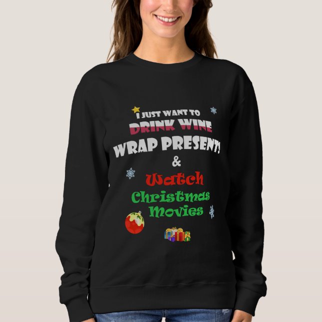 Camiseta Eu Só Quero Beber Vinho Enrolado Presente &Vigiar (Frente)