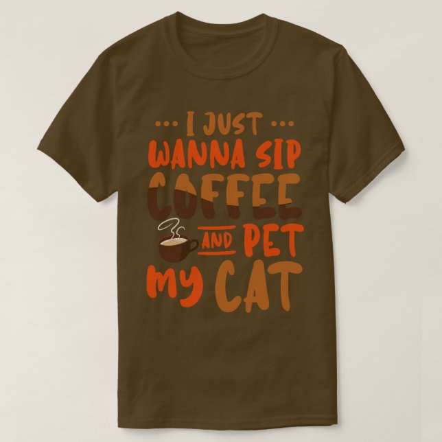 Camiseta Eu Só Quero Café E Pet Meu Gato (Frente do Design)