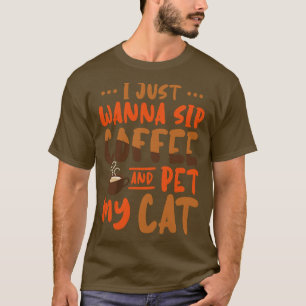 Camiseta Eu Só Quero Café E Pet Meu Gato