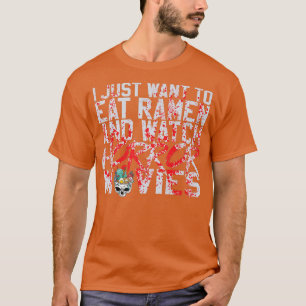 Camiseta Eu Só Quero Comer Ramen E Ver Filmes De Horror 2