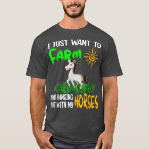 Camiseta Eu Só Quero Fazenda E Sair Com Meus Cavalos