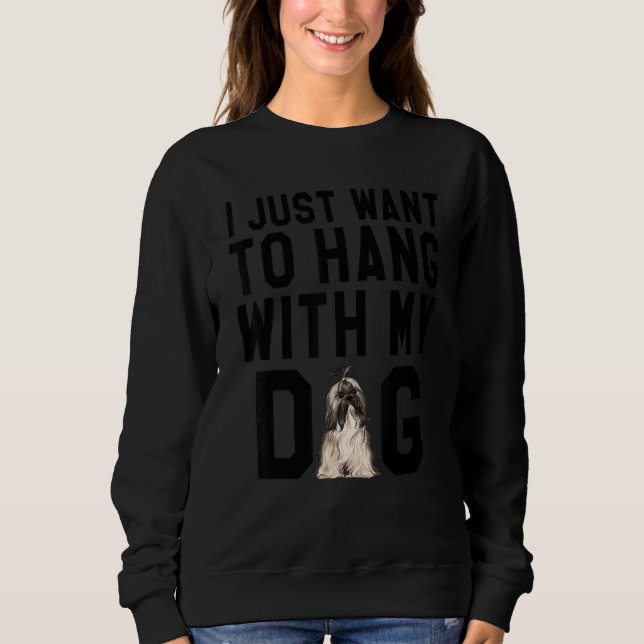 Camiseta Eu Só Quero Ficar Com Meu Cachorro Lhasa Apsos (Frente)