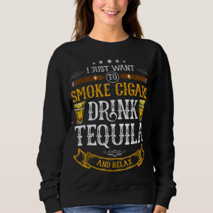 Camiseta Eu só quero fumar charutos beber tequila e anjo