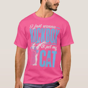 Camiseta Eu Só Quero Kickbox E Pet My Cat Karate Kickbox