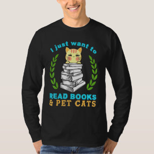Camiseta Eu Só Quero Que Leia Livros Gatos Gato Miau Gato P