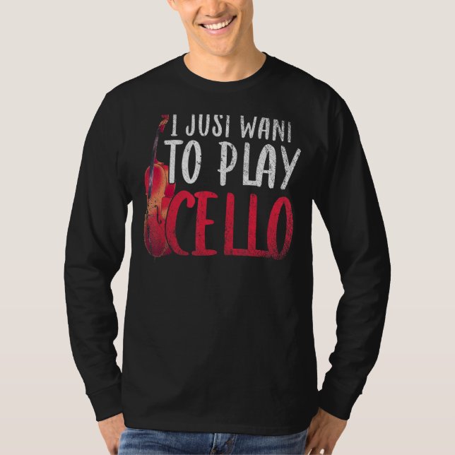 Camiseta Eu Só Quero Tocar Cello Orchestra Music Cellist (Frente)