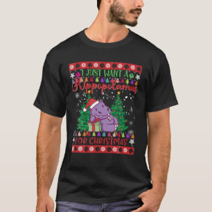 Camiseta Eu só quero um Hippopotamus para o Natal