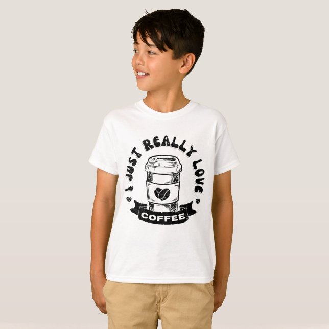 Camiseta Eu só realmente amo café (Frente Completa)