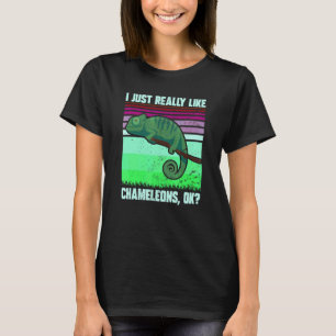 Camiseta Eu Só Realmente Gosto de Camaleões OK Citar Lagart