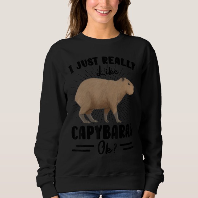Camiseta Eu Só Realmente Gosto de Capivaras Ok Capivara Ani (Frente)