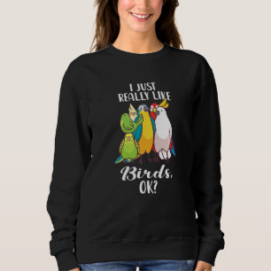 Camiseta Eu Só Realmente Gosto de Pássaros OK Papagaio Caca