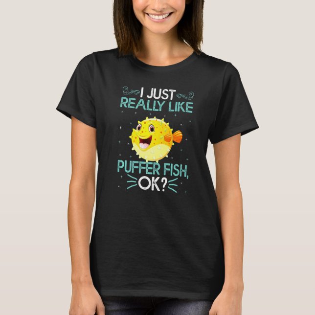 Camiseta Eu Só Realmente Gosto de Peixe Balão Ok Adorável P (Frente)