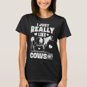 Camiseta Eu Só Realmente Gosto de Vacas Ok Meninas da Fazen