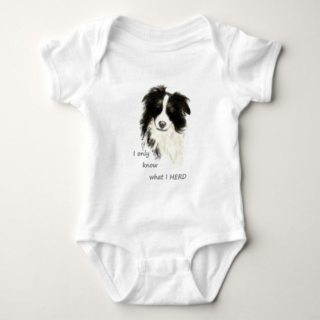 Camiseta Eu só sei o que eu ouvi na Borda Collie Dog Humor (Frente)