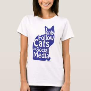 Camiseta Eu Só Sigo Cats Snarky Social Motto Light