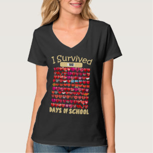 Camiseta Eu Sobrevivi 100 Corações vermelhos quebrados 100