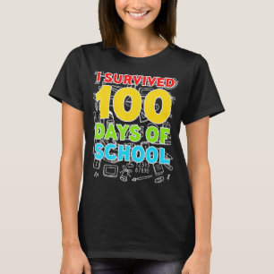 Camiseta Eu Sobrevivi 100 Dias De Escola Feliz 100º Dia