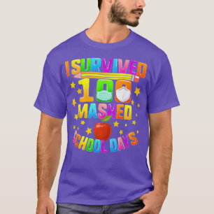 Camiseta Eu Sobrevivi 100 Dias Escolares Mascarados 100º Di