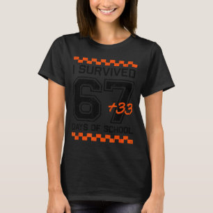 Camiseta Eu Sobrevivi 67 + 33 Dias De Escola Matemática Do 