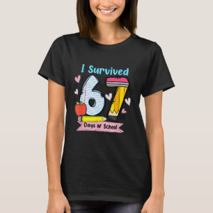 Camiseta Eu Sobrevivi 67 Dias De Escola, Alunos De Professo