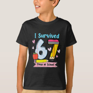 Camiseta Eu Sobrevivi 67 Dias De Escola, Alunos Professores