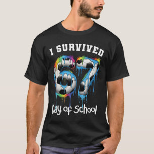 Camiseta Eu Sobrevivi 67 Dias De Escola Engraçado 67 Meme P