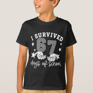 Camiseta Eu Sobrevivi 67 Dias De Escola Engraçado 67 Profes
