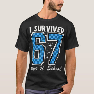 Camiseta Eu Sobrevivi 67 Dias De Escola Meninos Crianças 10